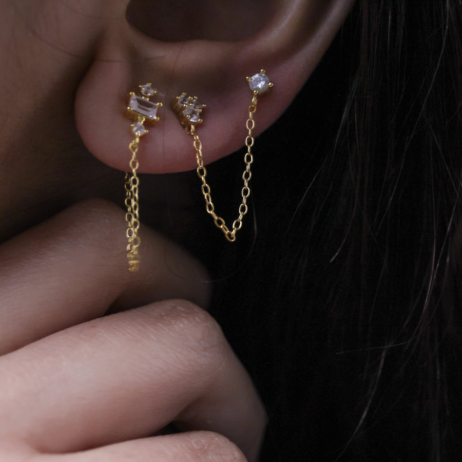 Trio Cluster Loop Earrings